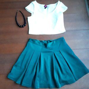 Teal Forever 21 skater skirt